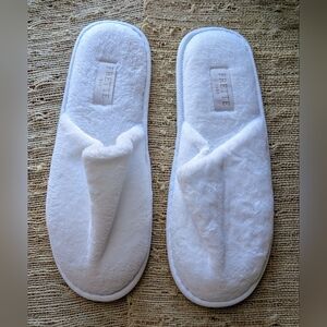 Frette 1860 White Velour Spa Slippers Men's Size 10-12 NEW